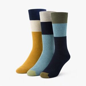 Goldtoe Edition Mens Crew Dress Socks 3 Pair Pack Colorblock NEW